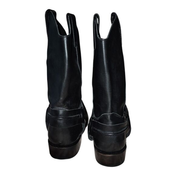 Liberty Black Men\'s James Distressed Leather Harness Moto Biker Boots 10